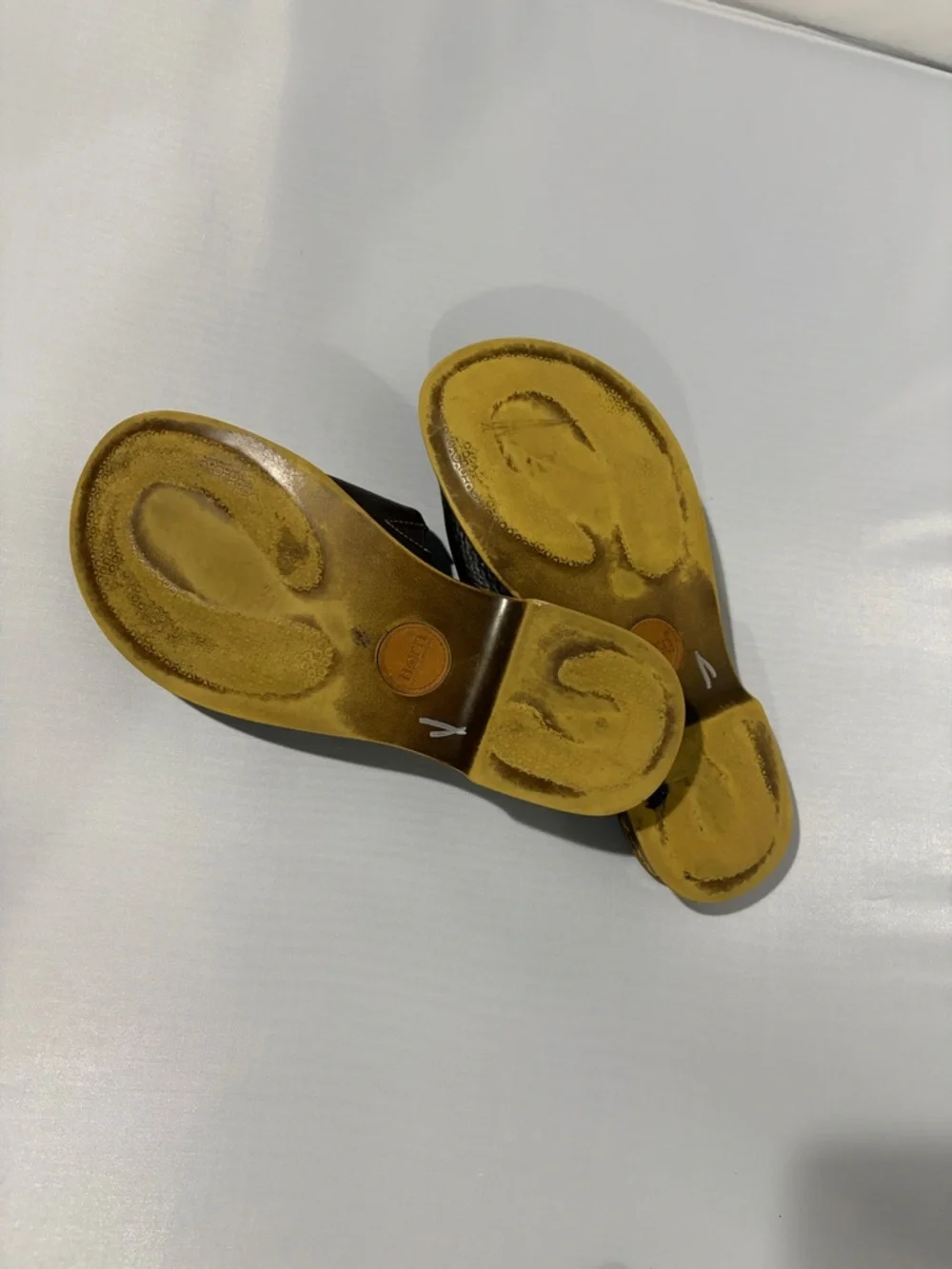 Born Two-Tone Brown Leather Men’s Slide On